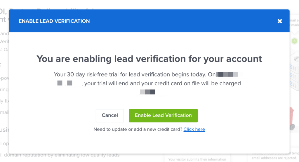 Enable Lead Verification in OptinMonster by approving the subscription. - OptinMonster Enable Lead Verification in OptinMonster by approving the subscription.