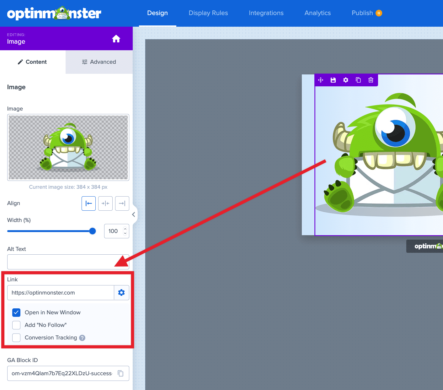 Enter a valid URL in the Link field for your image. - OptinMonster Enter a valid URL in the Link field for your image.