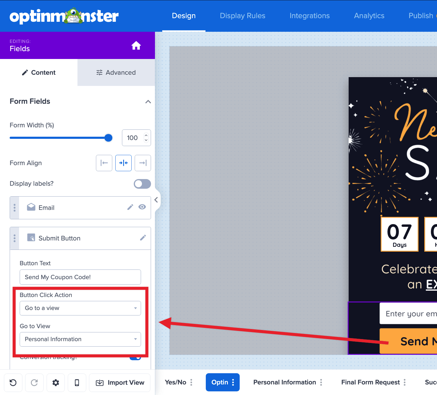 Configure the Success Action of your progressive forms. - OptinMonster Configure the Success Action of your progressive forms.