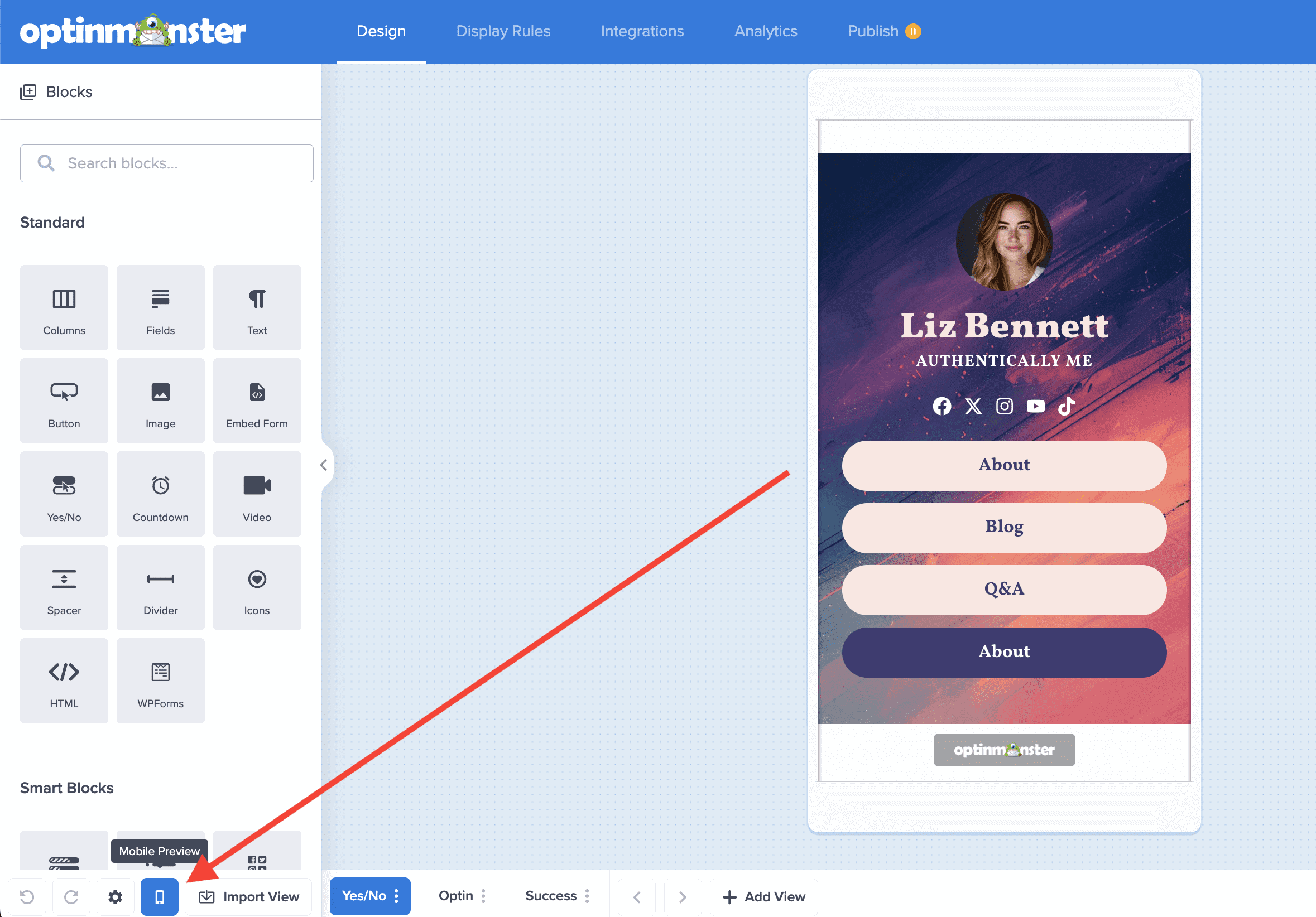 Mobile Preview - OptinMonster