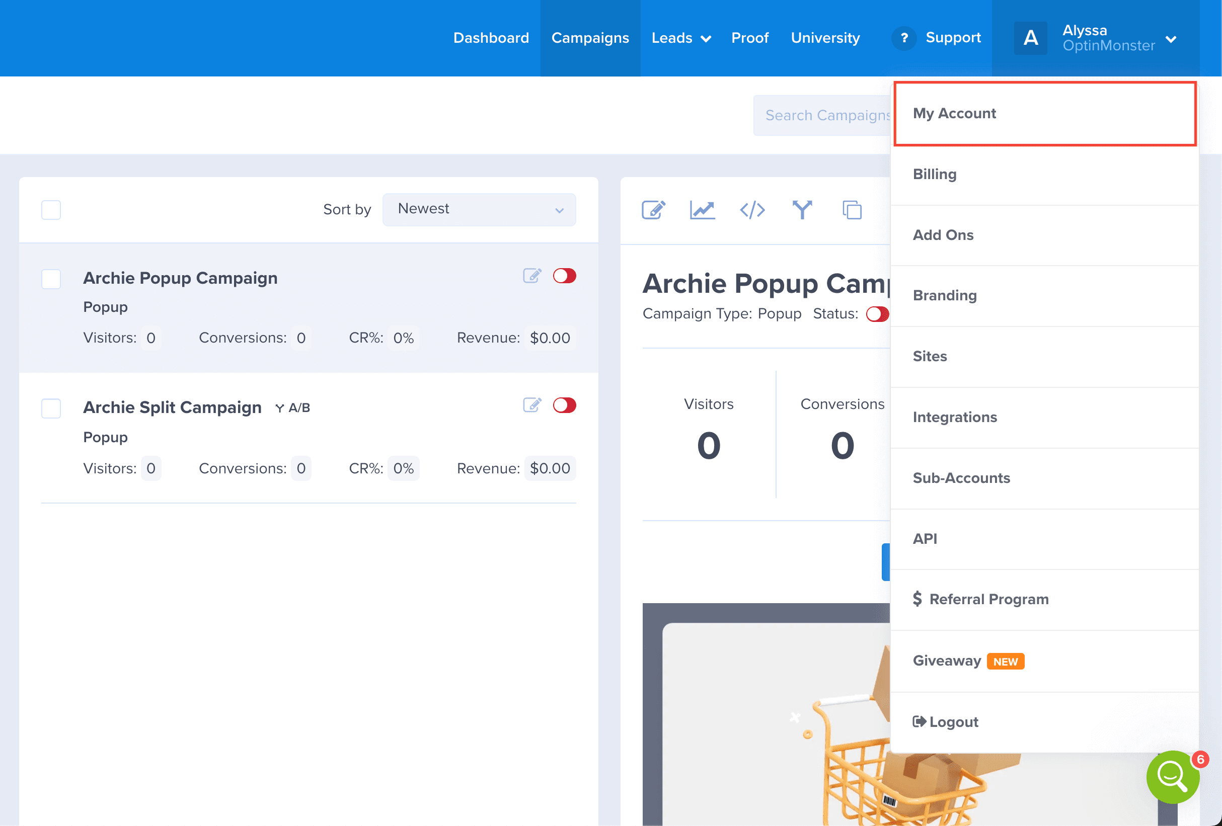 My Account - OptinMonster