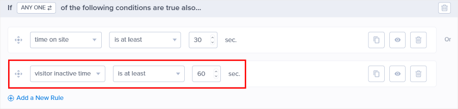 Enabling a display rule based on user inactivity in OptinMonster - OptinMonster Enabling a display rule based on user inactivity in OptinMonster