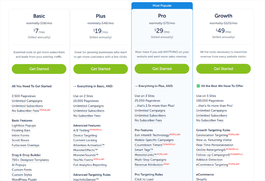 OptinMonster's pricing - OptinMonster OptinMonster's pricing