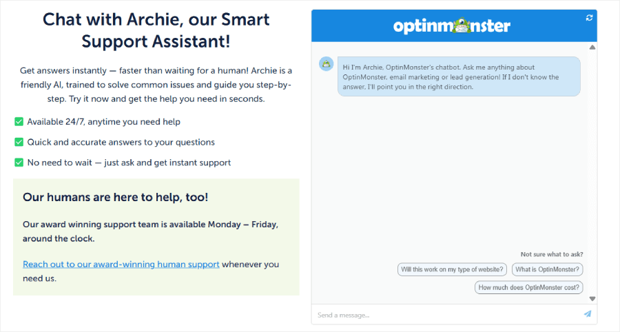 optinmonster-support - OptinMonster OptinMonster's support options