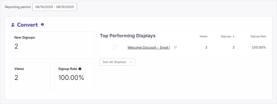 Privy's reporting feature - OptinMonster Privy's reporting feature