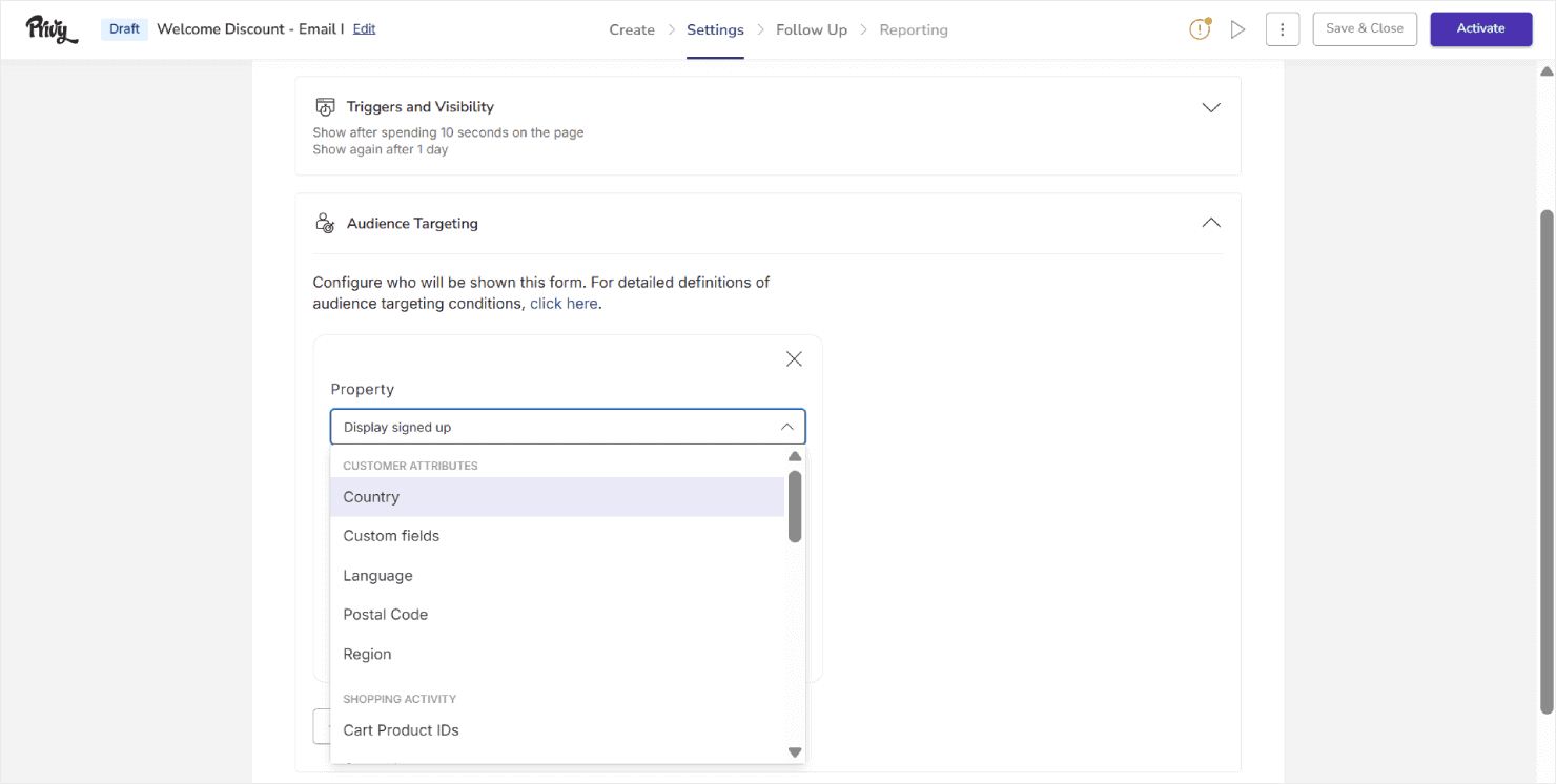 Privy's targeting and display rules - OptinMonster Privy's targeting and display rules