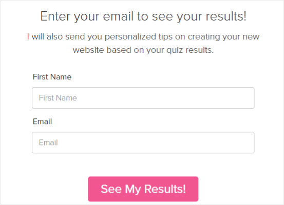 quiz enter email for results - OptinMonster quiz enter email for results