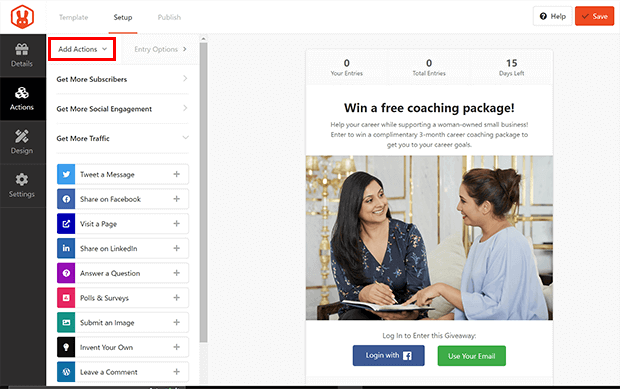 raffle-actions - OptinMonster