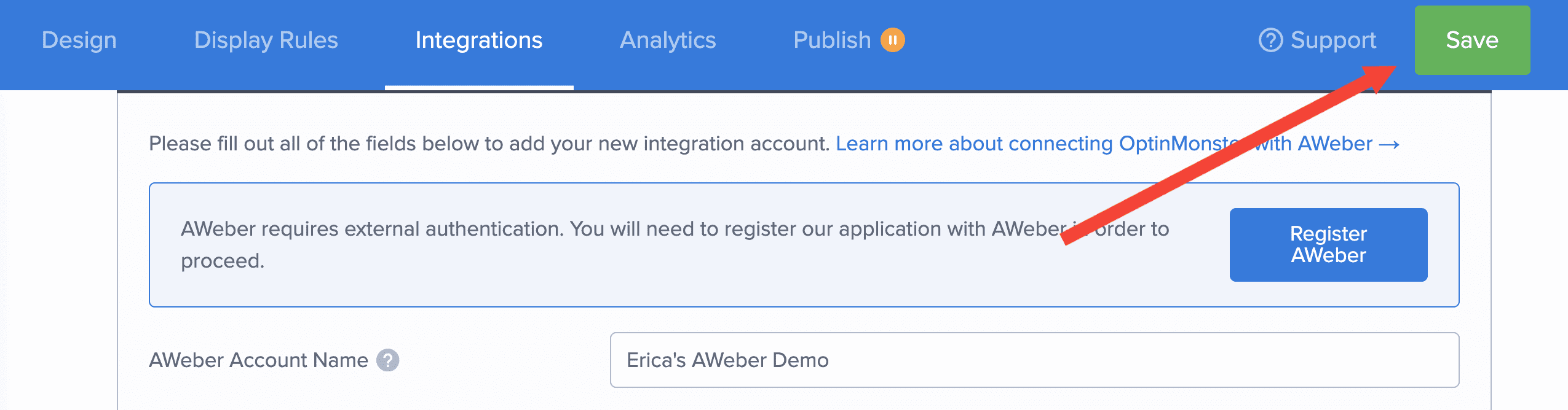 Number of pages viewed rule in OptinMonster. - OptinMonster save aweber integration - optinmonster