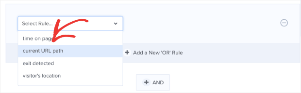 Select current URL path -min - OptinMonster Select current URL path