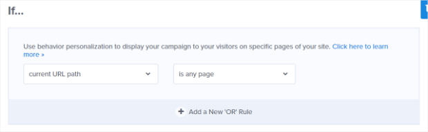 sidebar-widget-display-rules - OptinMonster default display rules