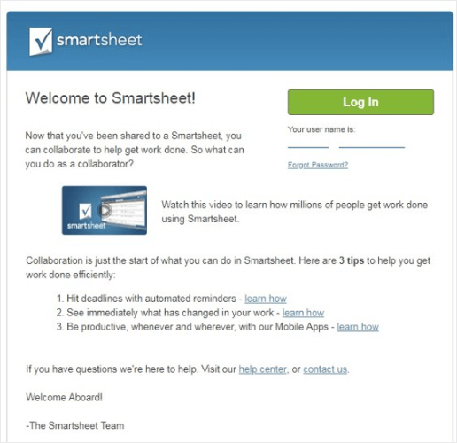 smartsheet-customer-onboarding - OptinMonster smartsheet drip email campaigns example