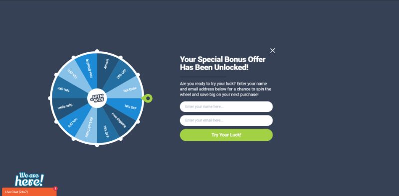 spin to win wheel-min - OptinMonster spin to win wheel