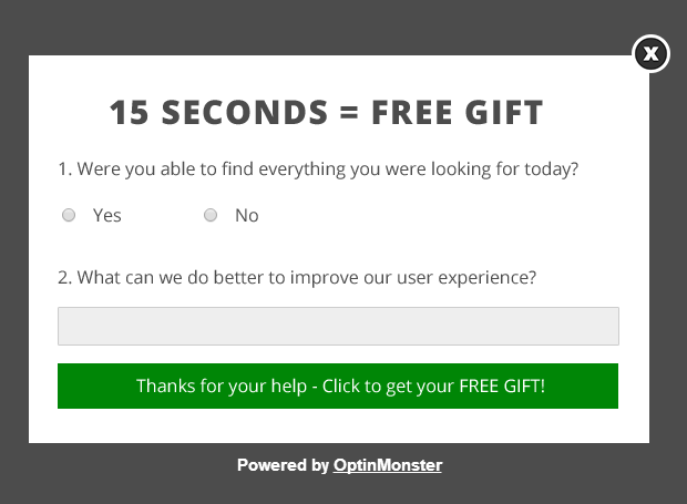 Survey Exit Popup - OptinMonster Survey Exit Popup