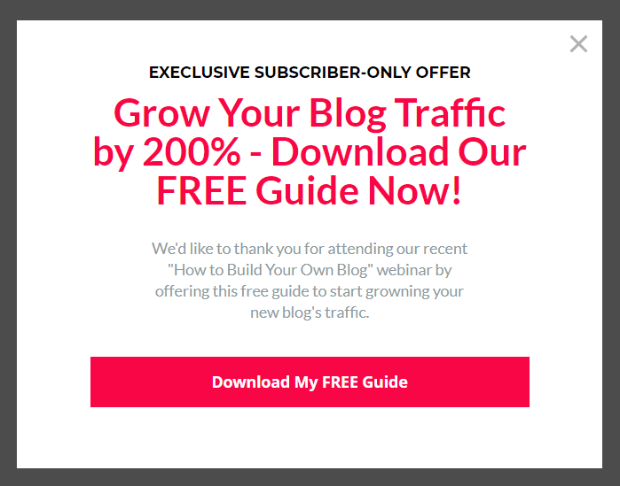 targeted_lead_magnet - OptinMonster lead magnet targeted to subscribers