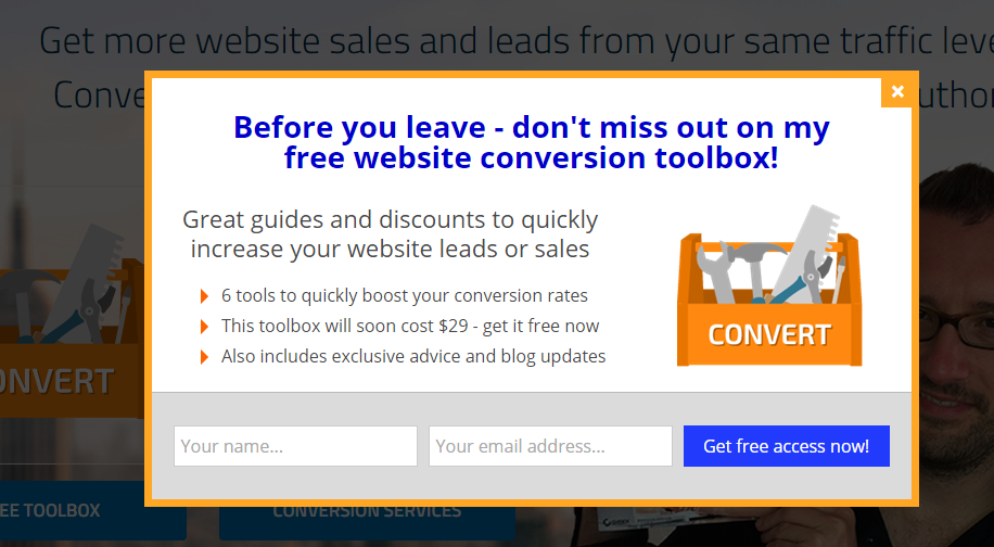 toolbox popup - OptinMonster A later version outperformed the original in split-tests