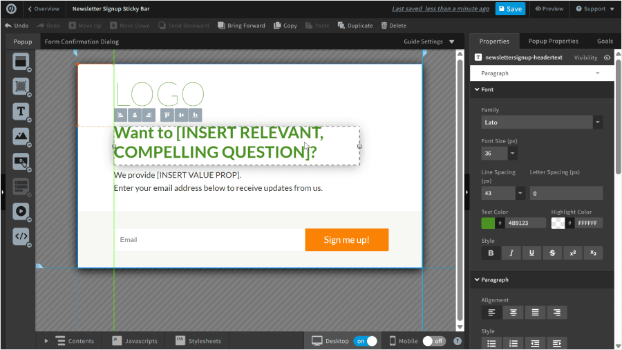 Unbounce's drag-and-drop builder - OptinMonster Unbounce's drag-and-drop builder