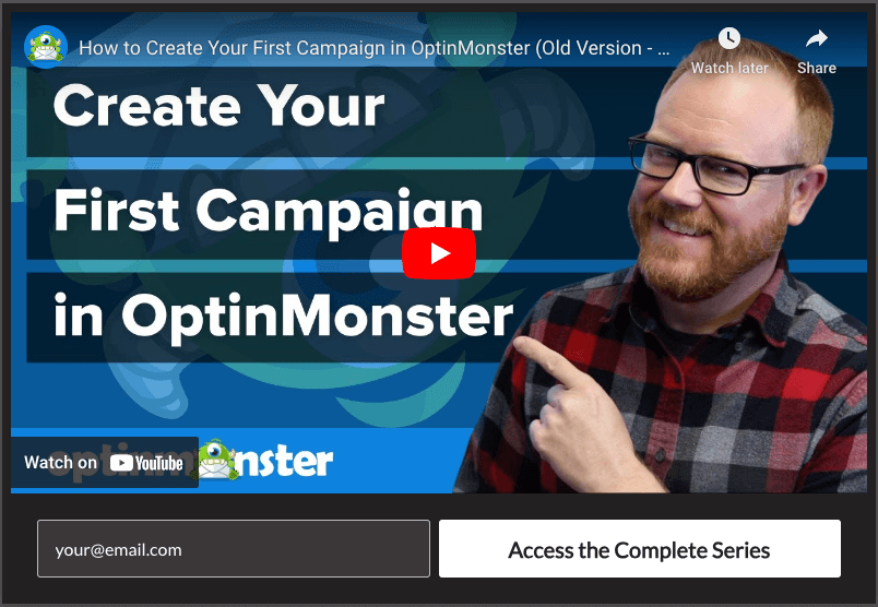 Collect an email address in exchange for access to the video collection. Collect an email address in exchange for access to the video collection.