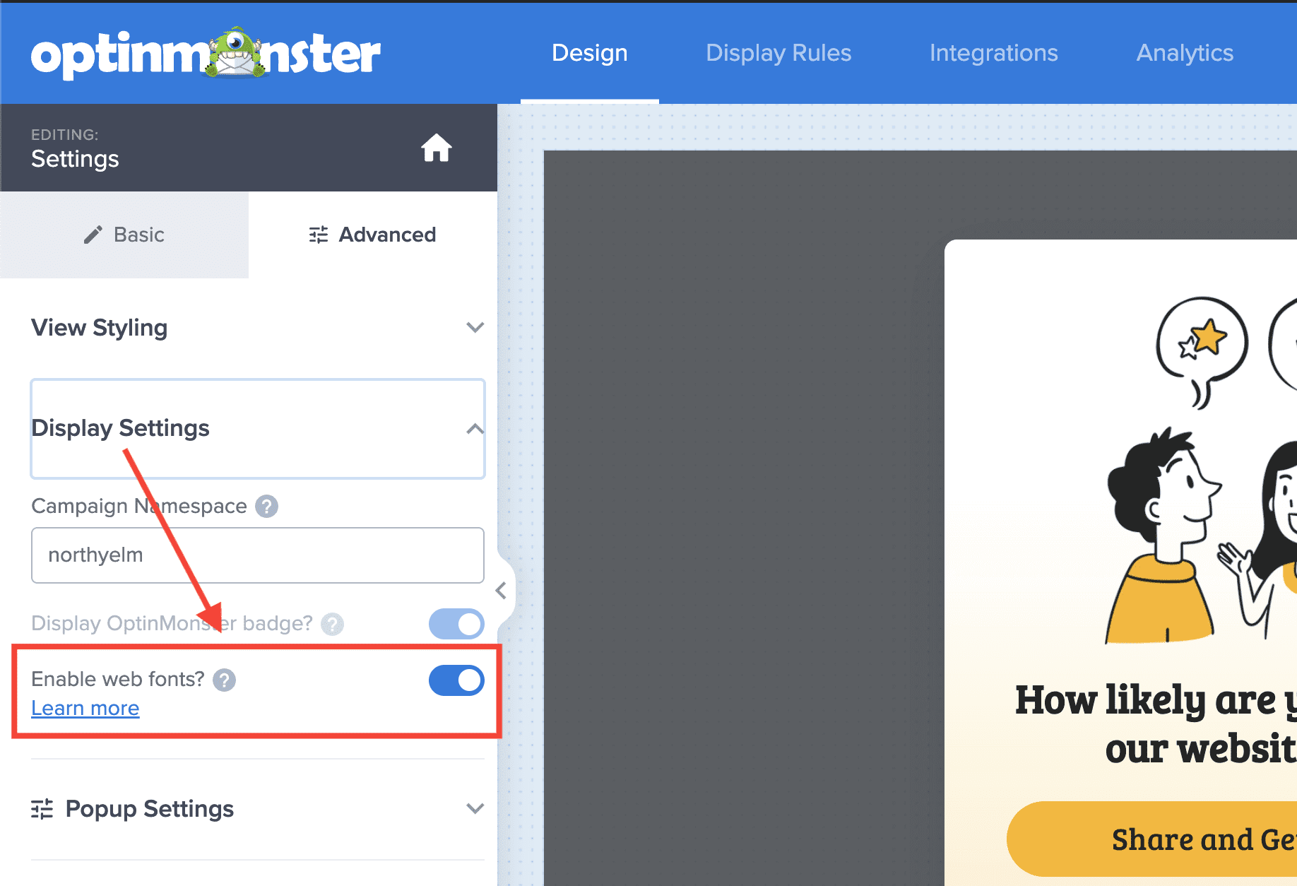 Webfont - OptinMonster Enable Webfont