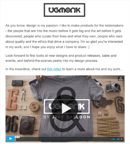 welcome-email-ugmonk - OptinMonster ugmonk drip email campaigns example
