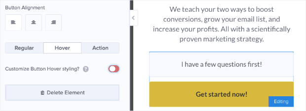 What it looks like when the mouse hovers-min - OptinMonster What it looks like when the mouse hovers on your 2-step optin