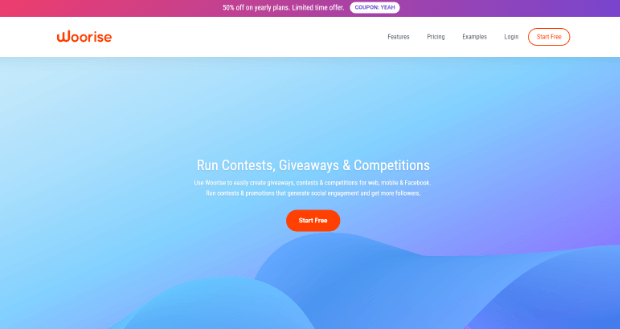 woorise-contests-giveaways - OptinMonster woorise online giveaway tool homepage