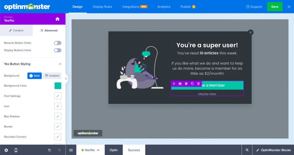 yes no block optinmonster - OptinMonster yes no block optinmonster