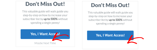 Yes No Button Test - OptinMonster Yes No Button Test
