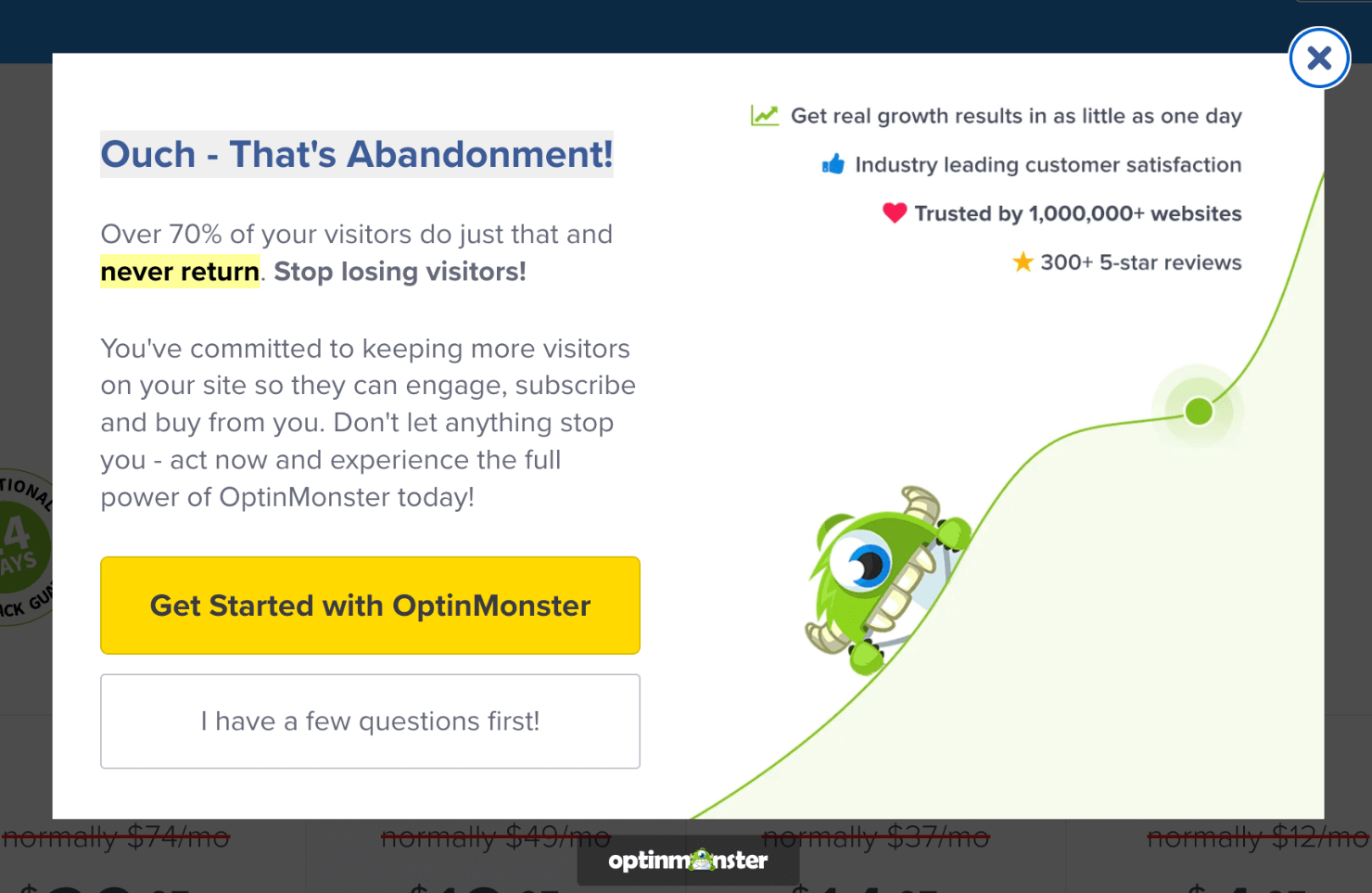 yes no_om pricing page 1-min - OptinMonster yes no popup